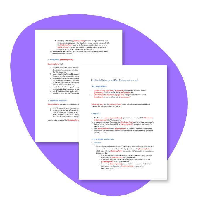 NDA template download startup