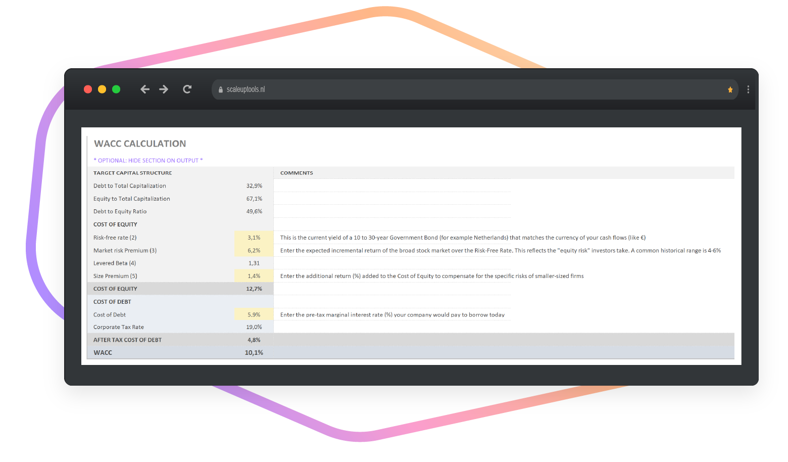 Discounted Cashflow template excel download