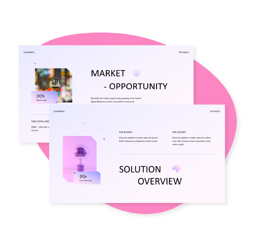 Pitchdeck template marketplace platform download powerpoint